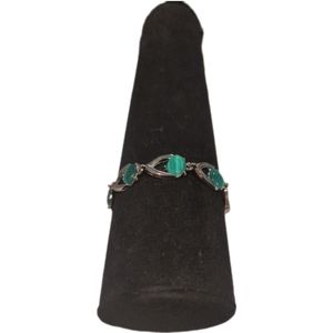 Silver and Green Bracelet